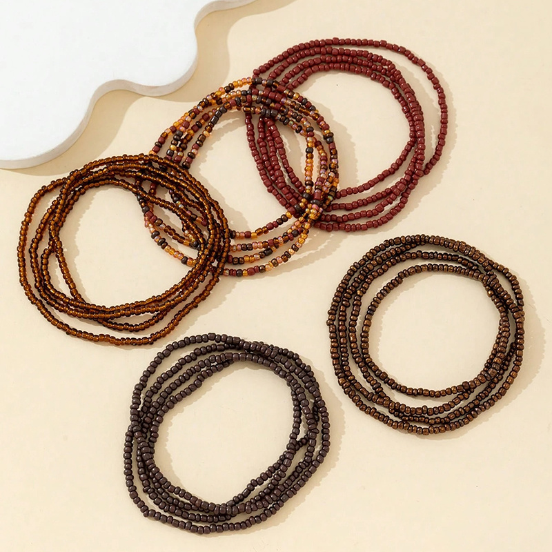 5pcs Women's Bohemian Glass Bead Body Chain Set